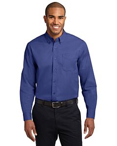 Port Authority® Men's Long Sleeve Easy Care Shirt with Logo-Mediterranean Blue