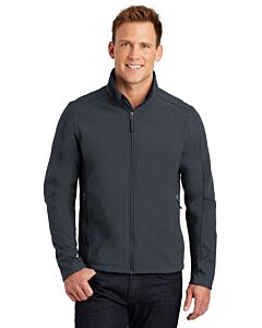 Port Authority® Men's Core Soft Shell Jacket with Logo-Battleship Gray