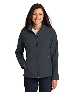 Port Authority® Ladies' Core Soft Shell Jacket with Logo-Battleship Gray