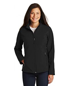 Port Authority® Ladies' Core Soft Shell Jacket with Logo-Black
