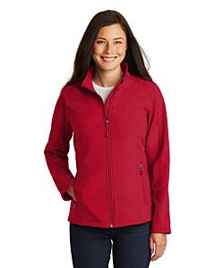 Port Authority® Ladies' Core Soft Shell Jacket with Logo-Rich Red